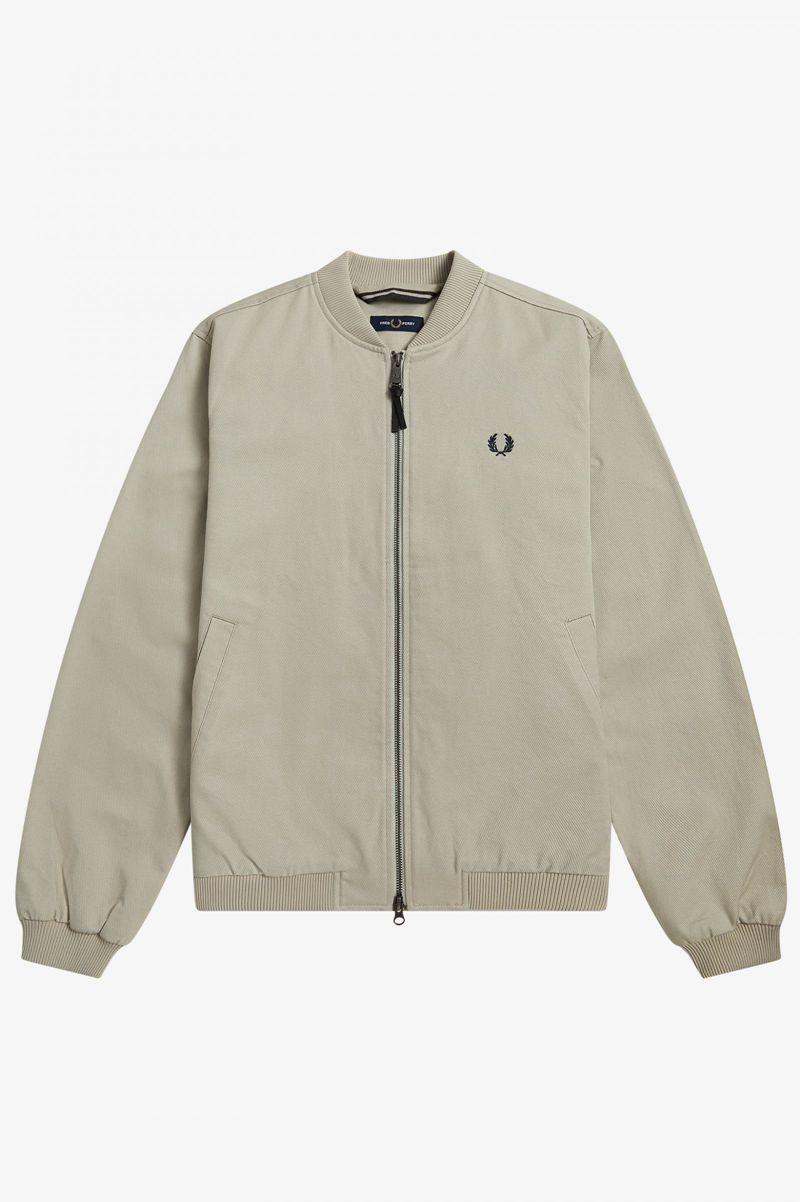 White Fred Perry Twill Bomber Men\'s Jackets | PH 1270ZUTG